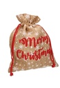Luxe Kerstzak Jute Merry Christmas and Snow 38x50cm 8stuks