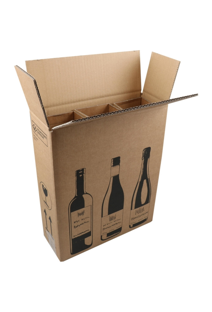 Wijn Verzendverpakking 3 fles 30.5X10.8X36.8cm Met inlay 10stuks
