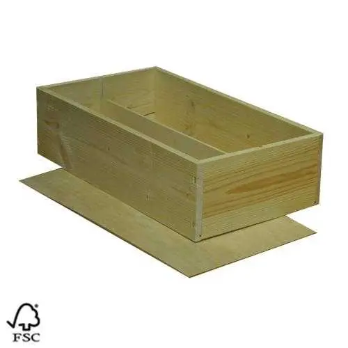 Wijnkist 2 Fles Nietdekselkistje & Deksel 34X18.2x9.5cm 1st OP IS OP