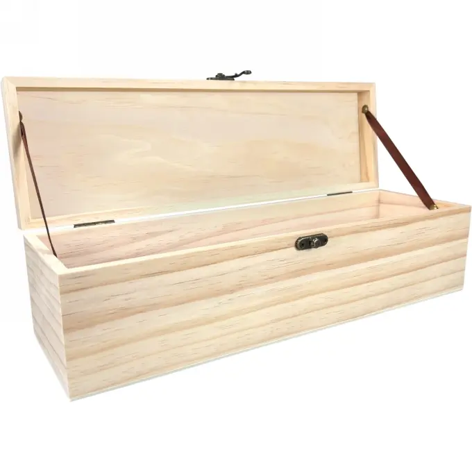 Wijnkist 1 Fles Scharnierkistje 33.5x9.5x10.1cm 1stuks