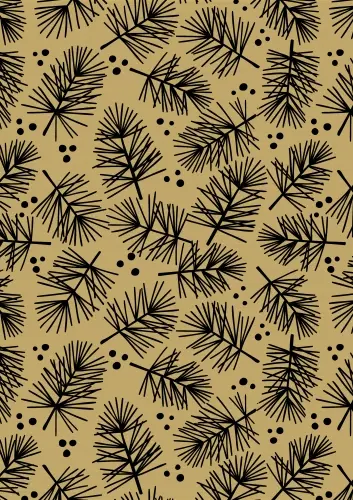 Kerstpapier Kraft Pine Zwart 70cm x  250meter