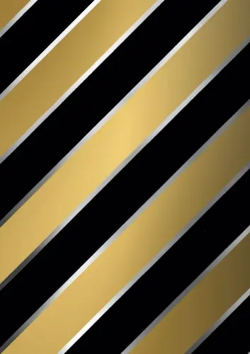 Kerstpapier Bold Stripes Zwart & Goud 70cm x  100meter