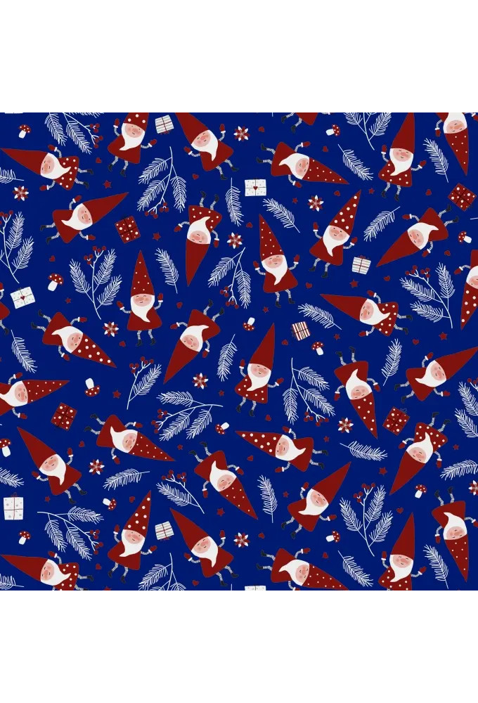 Kerstpapier Santa's Friend Midnight Blue 60cm x 200meter