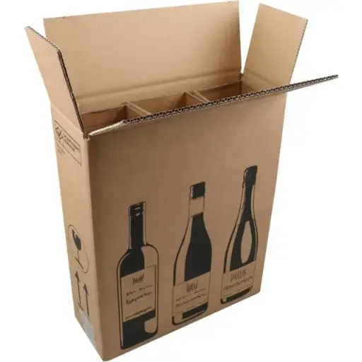 [K777417] Wijn Verzendverpakking 3 fles 30.5X10.8X36.8cm Met inlay 10stuks