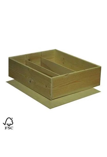 [K777414] Wijnkist 3 Fles Nietdekselkistje & Deksel 34X27.7x9.5cm 1st OP IS OP