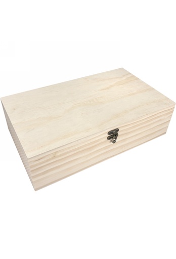 [K777419] Wijnkist 2 Fles Scharnierkistje 34x18.2x10.1cm 1stuks