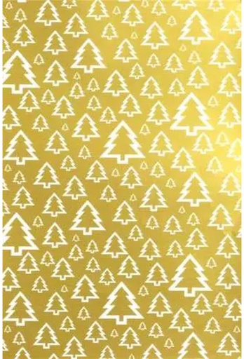[1203030] Kerstpapier de Luxe Trees Goud 30cm x 200meter