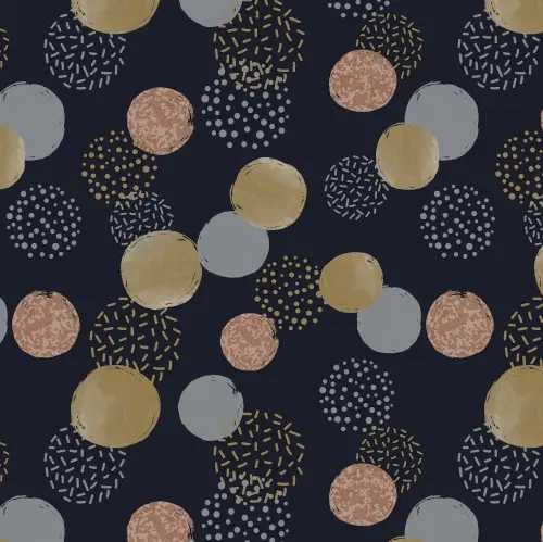 [1051210-70CM] Kerstpapier Dots Blauw & Goud & Koper 70 cm x  175meter