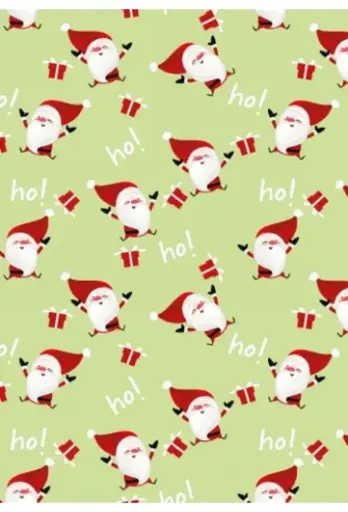 [1051176-50] Kerstpapier Happy Santa Lime Groen 50 cm x 200meter