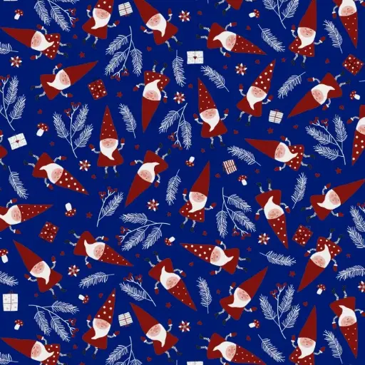 [1051341-60] Kerstpapier Santa's Friend Midnight Blue 60cm x 200meter
