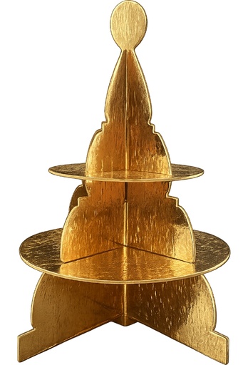 [8101341] Etagere Gemaakt Van Karton Gold Metallic 20x20cm 25 stuks